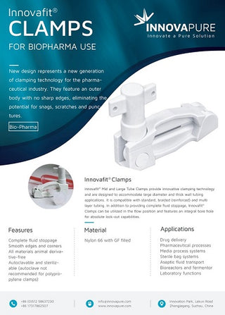 Innovafit® tubing clamps for bio-pharmaceutical use